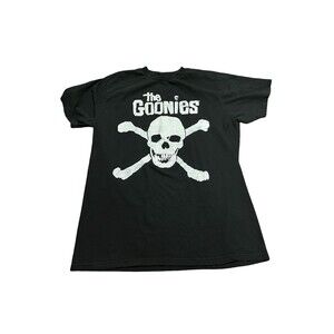 🔥 THE GOONIES Skull & Crossbones Black Tee Men’s Large GUC! 🔥